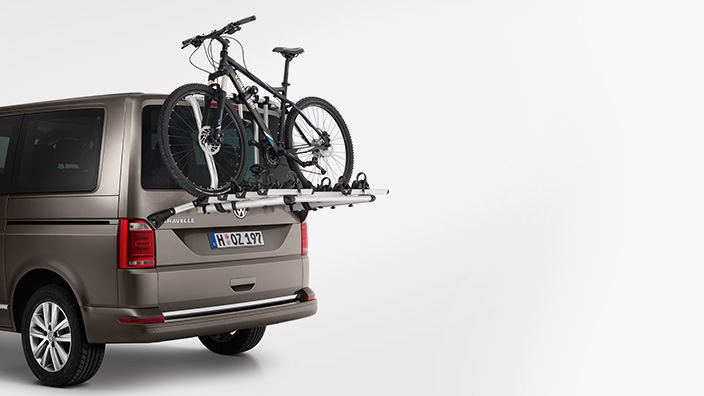 Fietsdrager achterklep - 4 fietsen - 60kg | Volkswagenshop.be Van hoe I Shop Volkswagen Gent California